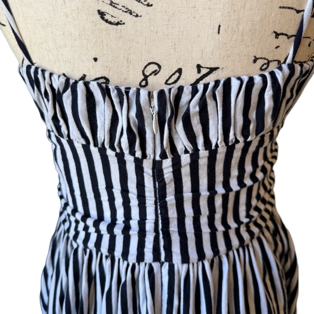 M.D.S. Stripes Charlotte Cami Midi Dress Size 1 Excellent Condition Navy & White - Picture 4 of 10